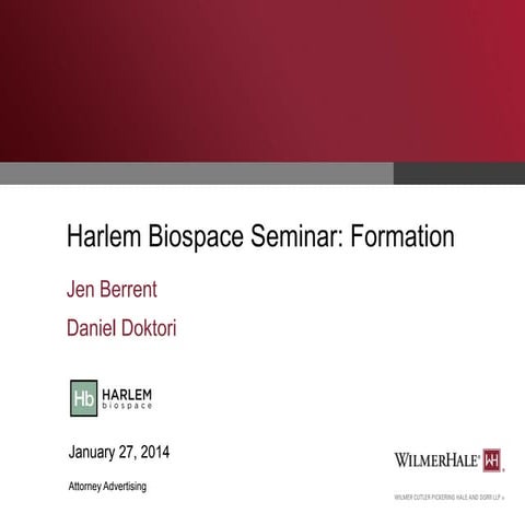 Harlem Biospace Seminar: Formation