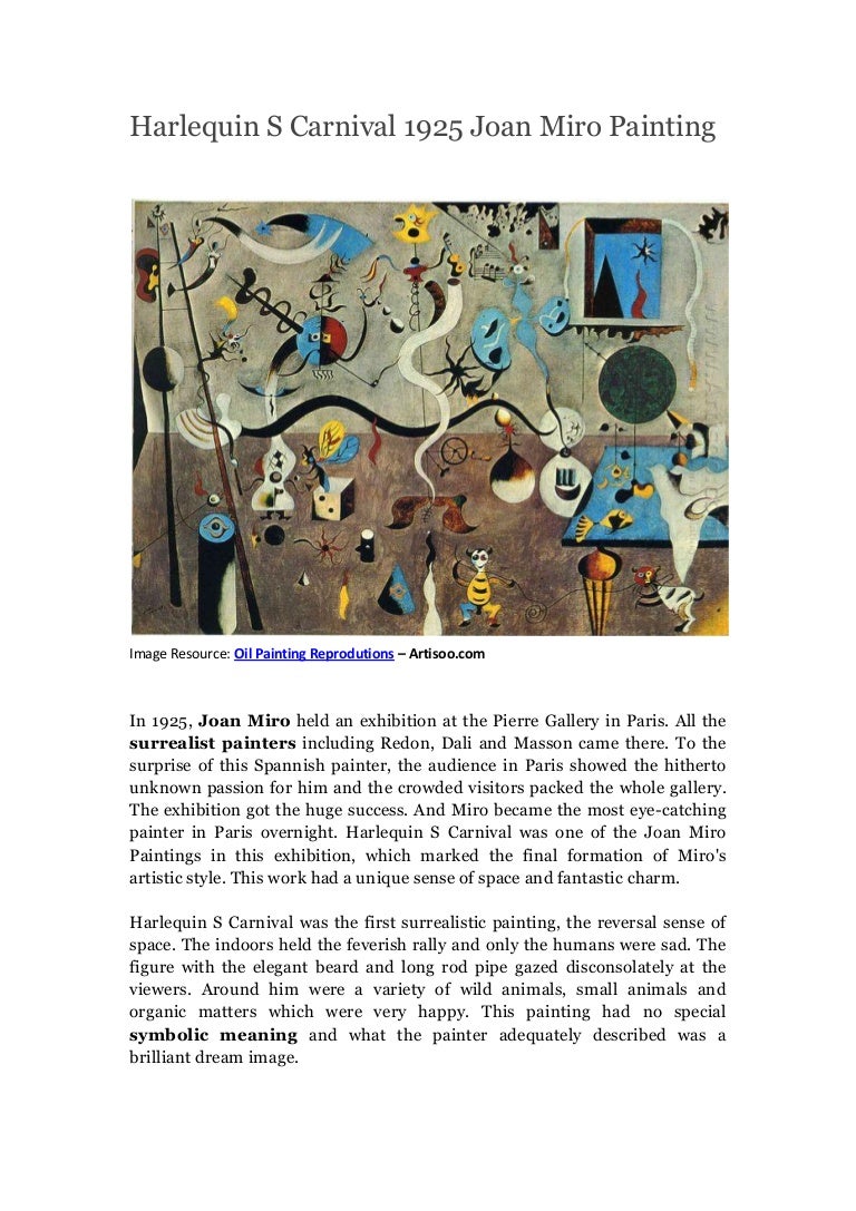 Harlequin s carnival 1925 joan miro painting