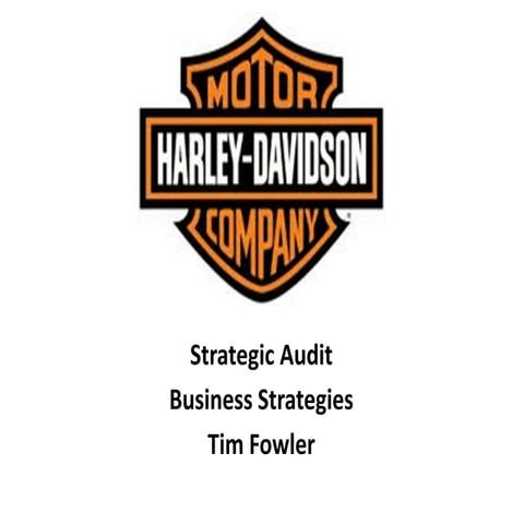 Harley davidson Co. Strategic Audit | PPTX