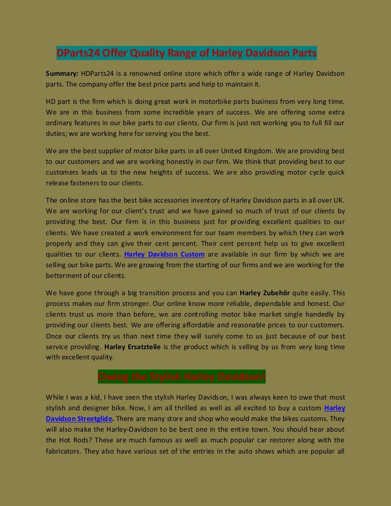 harley davidson parts online store