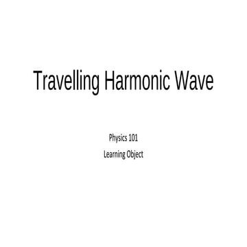 Travelling Harmonic Waves 