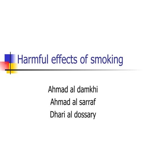 Harmful Effects Of Smoking