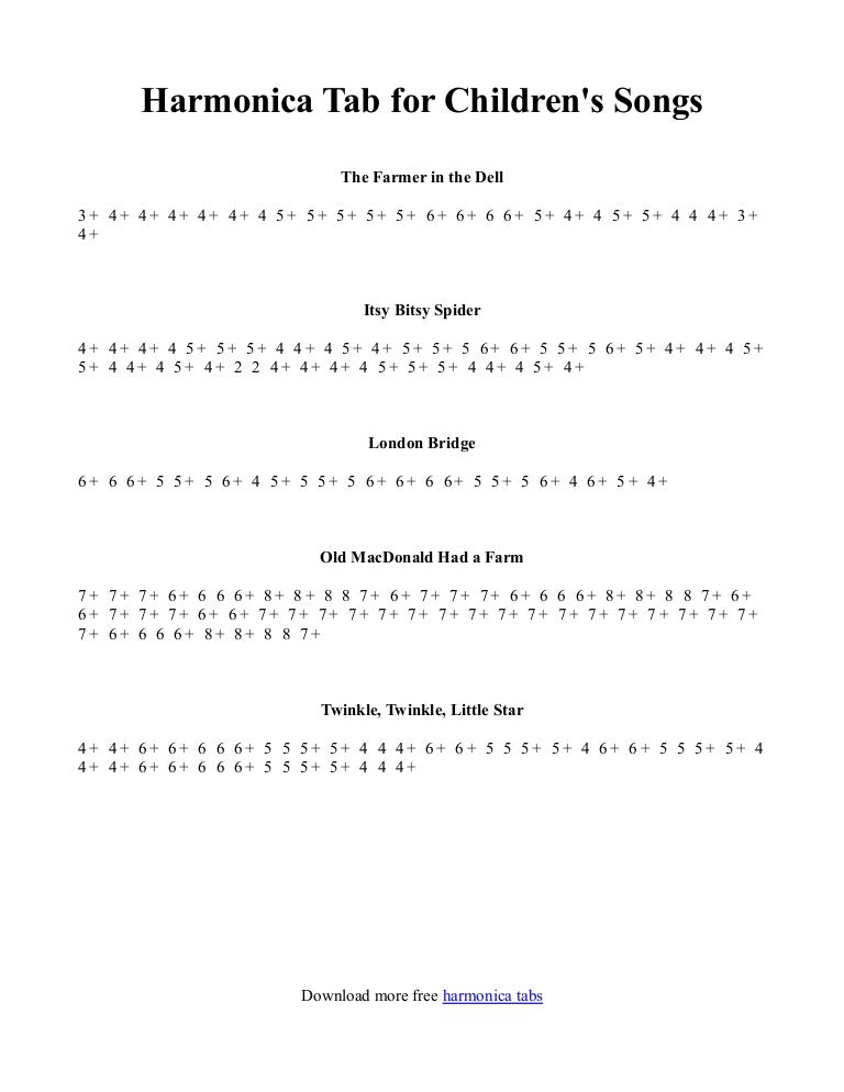 Harmonica tablature