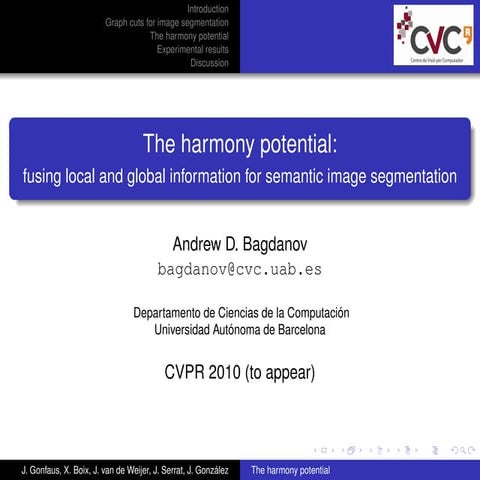 The harmony potential: fusing local and global information for semantic image...