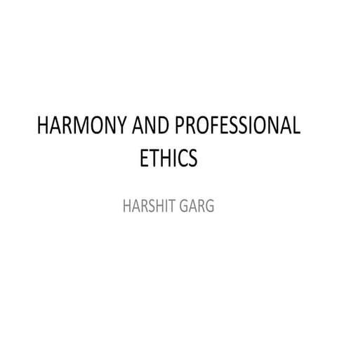 Harmony and professional ethics