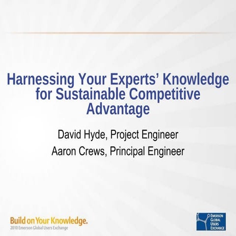 Harnessing Your Experts’ Knowledge for Sustainable Competitive Advantage