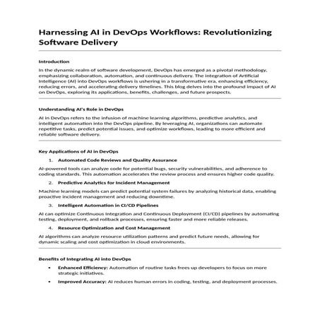 AI in DevOps Workflows: Transforming Software Delivery with Automation and In...