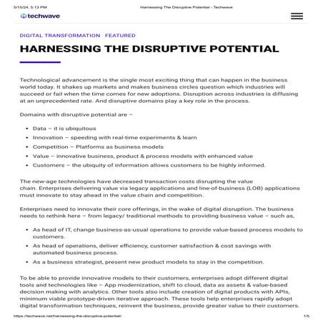 Harnessing The Disruptive Potential - Techwave.pdf