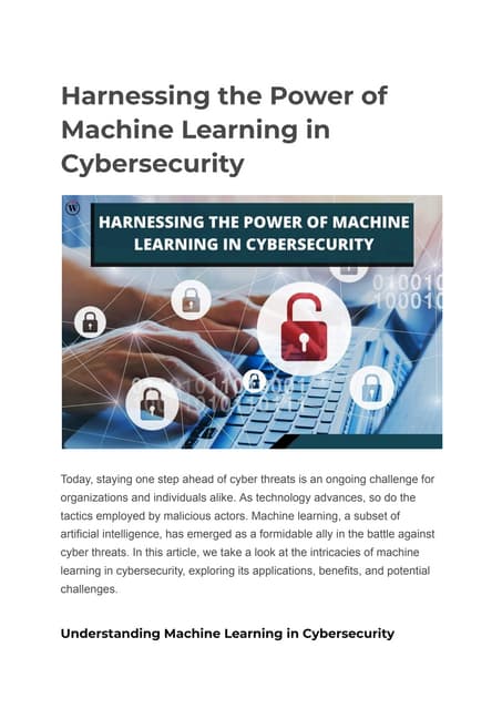 A closer look at Machine Learning In Corporate Cybersecurity Governance