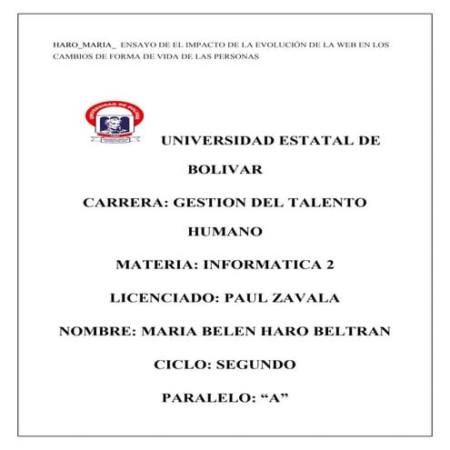 Haro Maria   ensayo de el impacto de la evolución de la web en los cambios de...