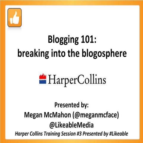 Harper collins blogsvideotraining