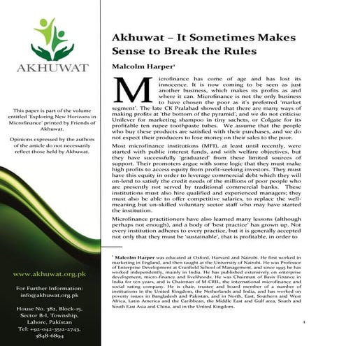 Malcolm Harper on Akhuwat