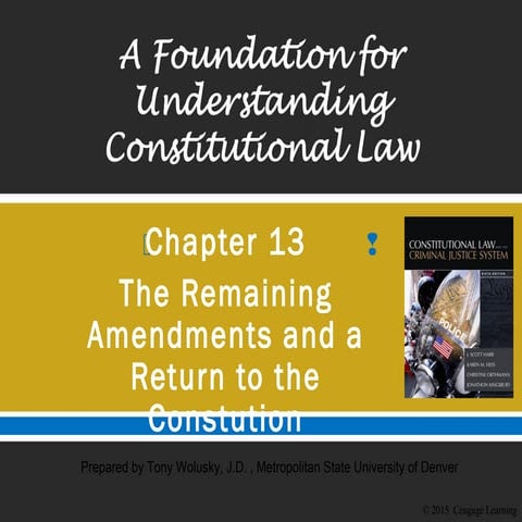 Chapter 13 - The Remaining Amendments and a Return to the Constitution