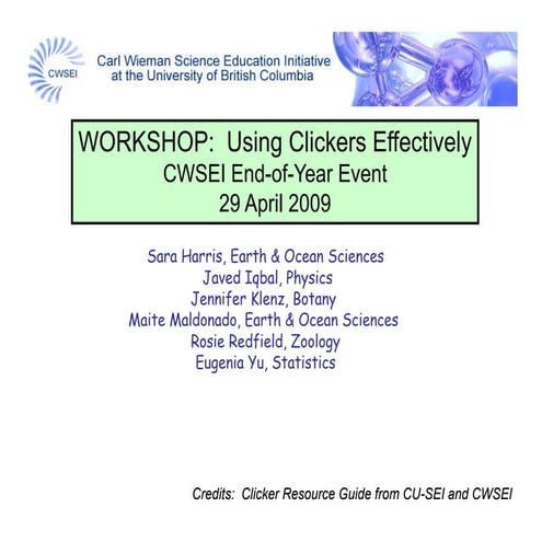 Using Clickers Effectively - Workshop