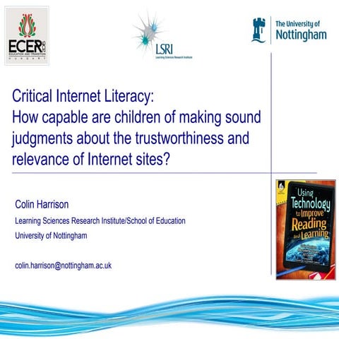 Critical Internet Literacy:  How capable are children of making sound judgmen...