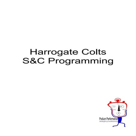 Example of Harrogate Colts S&C Programming