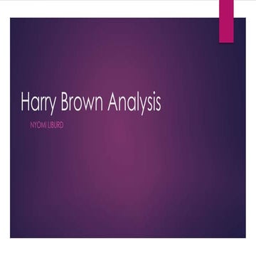 Harry brown analysis