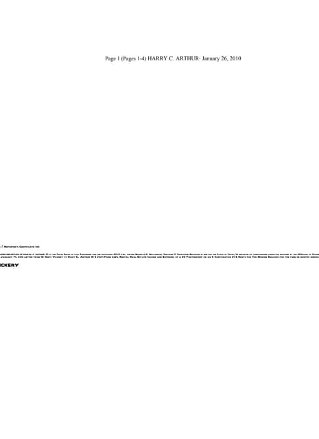 Harry c arthur Deposition by Andy Vickery Attorney at Law