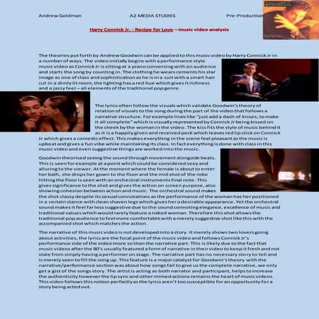 Second Music Video Analysis (similar product research)