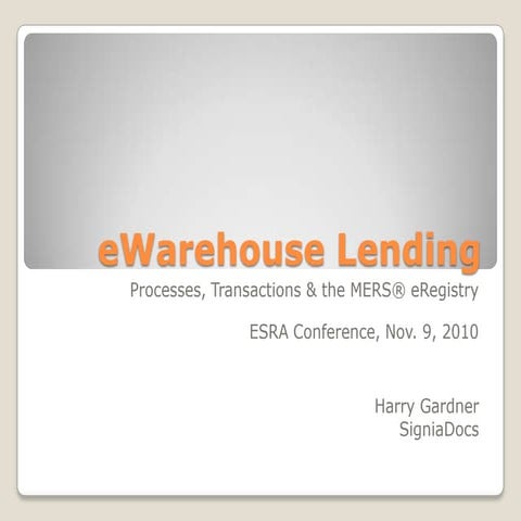 Harry Gardner: eWarehouse Lending