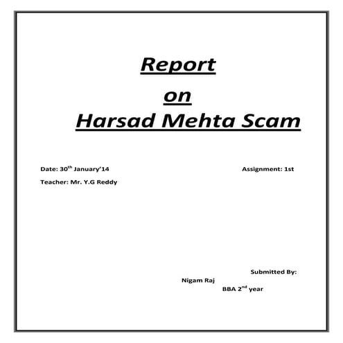 Harsad Mehta Scam