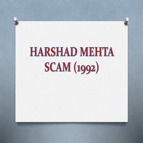 Harshad mehta scam (1992)