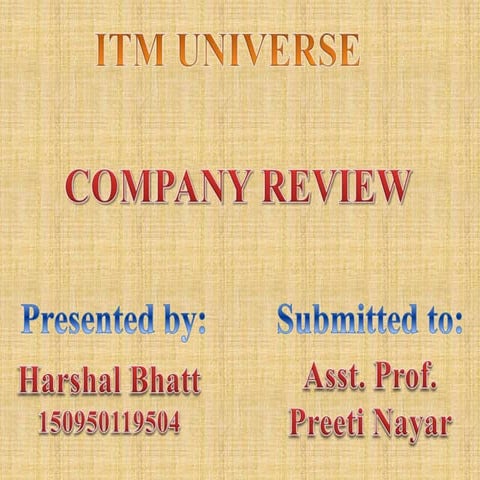Company Review by Harshal bhatt.pptx 