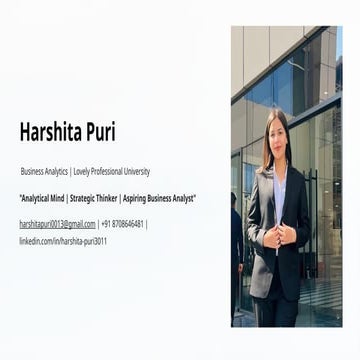 Harshita-Puri PORTFOLIO  AN ASPIRING DATA ANALYST