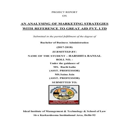 Internship project of marketing strategies analysis 
