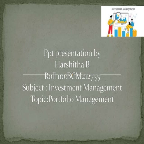 Portfolio  management bcom presentations