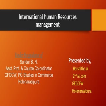 Challenges of Globalization and while  managing resources in IHRM. 