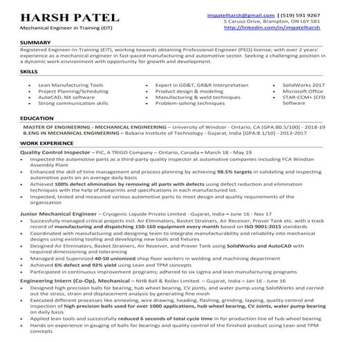 Harsh Patel (Resume)