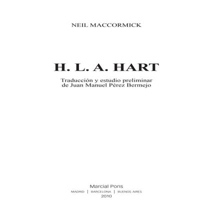 H. L. A. HART. AUTOR: Neil MacCormick. ISBN: 9788497687645