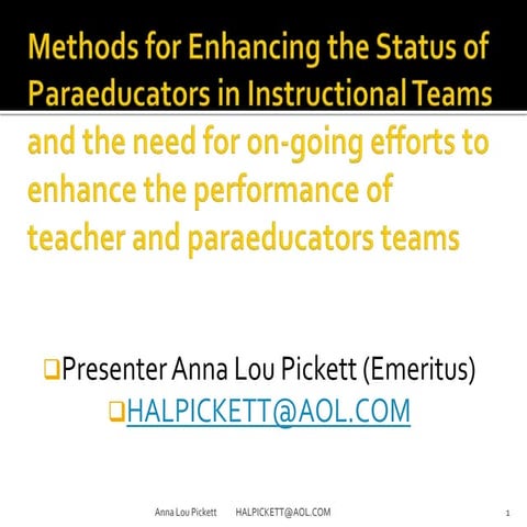 History of Paraeducation