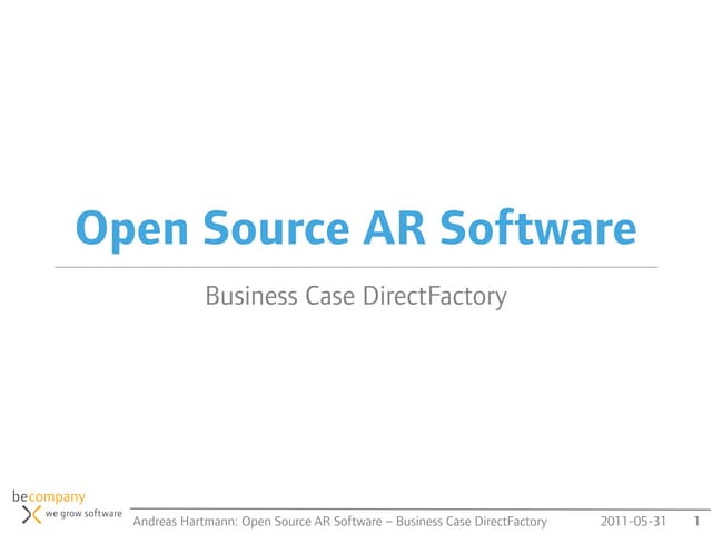 Augmented Reality with Open Source Software