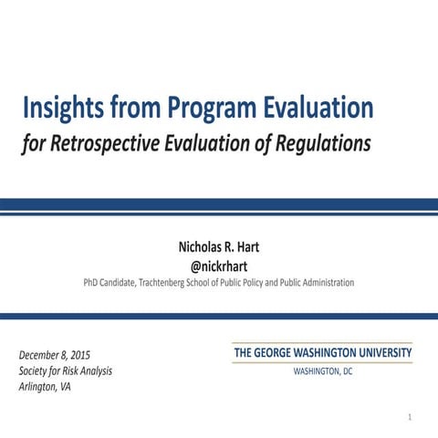 Insights from Program Evaluation for Retrospective Reviews of regulations