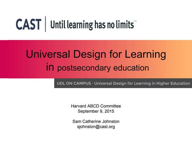 Universal Design for Learning: A framework for addressing learner diversity