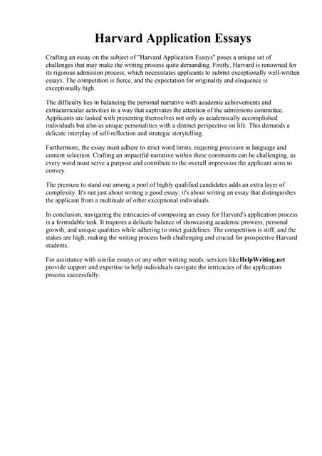 Harvard Application Essays Pdf Harvard Application Essays Pdf