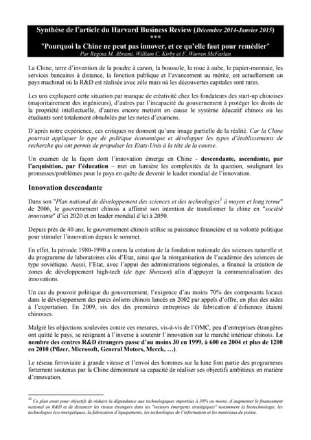 Harvard business review pourquoi la...