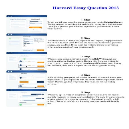 Harvard Essay Question 2013. Online assignment writing service.