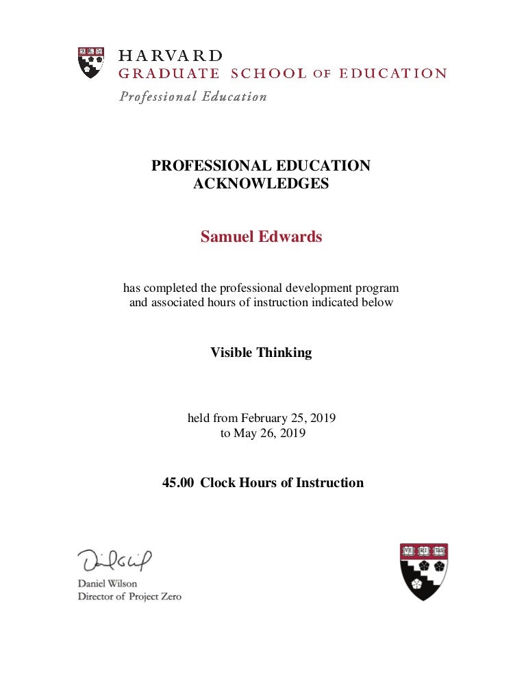 harvard university graduate school of education certificate