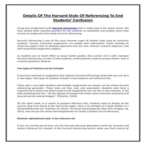 Harvard Referencing