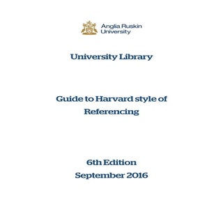 Harvard referencing 2016