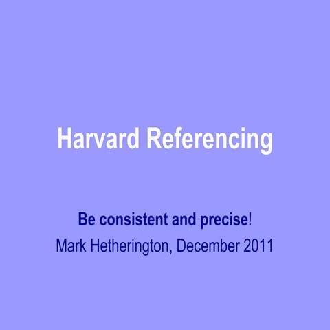 Harvard referencing for A2L group | PPTX