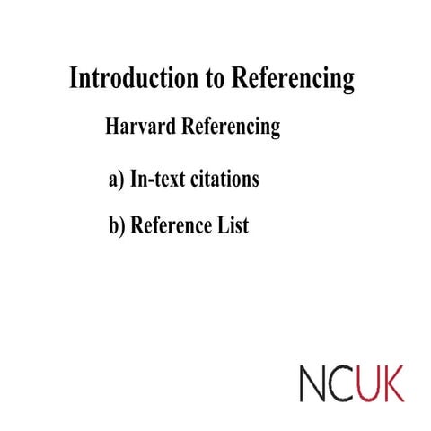 NCUK Harvard Referencing 