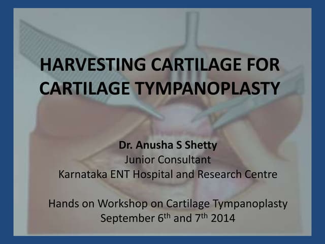 Harvesting cartilage for cartilage ...