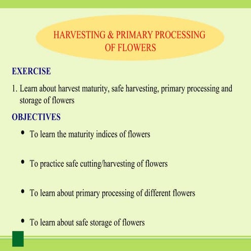 Post harvesting handling of flowers | PPTX