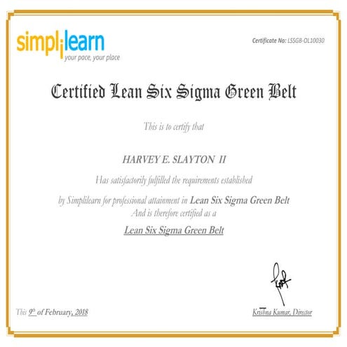 Certified Lean Six Sigma Green Belt | PDF