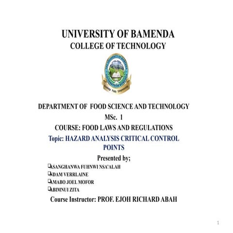 HARZARD ANALYSIS and critical  contipptx