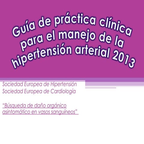 Guia de manejo de Hipertension Arterial